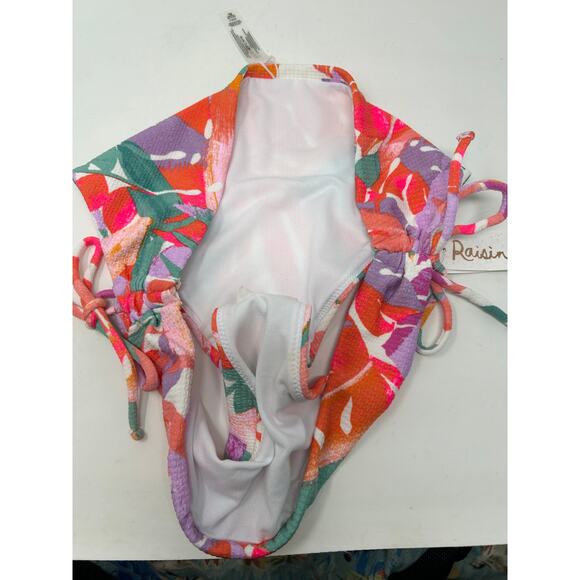 Raisins Luna Pant White Floral Print Bikini Bottoms - Size Large NWT - Picture 6 of 8